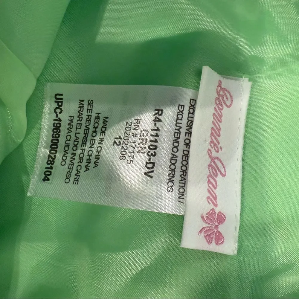 Bonnie Jean Mint Green Dress with Metallic Accent